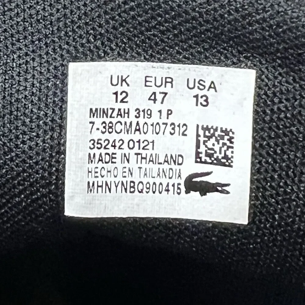 Lacoste Men's Size 13 Black Leather Sneaker Low Top Lace Up Comfort Casual Shoes